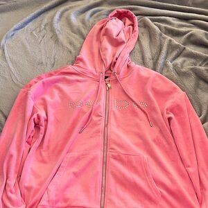 Bebe Vibrant Pink Zip-Up Hoodie